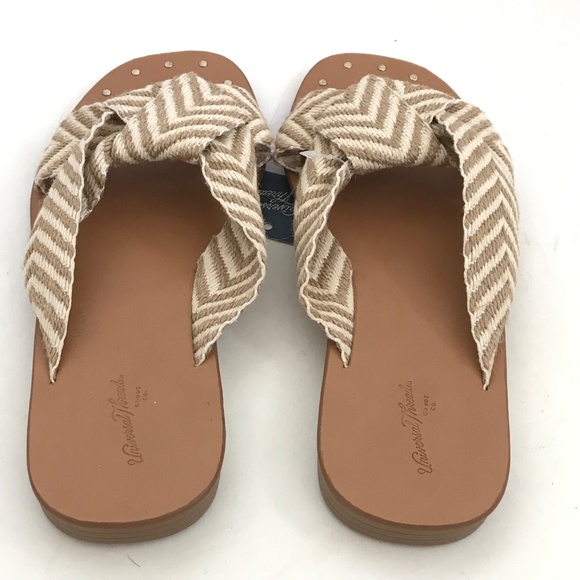 UNIVERSAL THREAD Knotted Slide Sandals Tan Slip On Sandals Women’s Size 7.5 - Picture 6 of 15